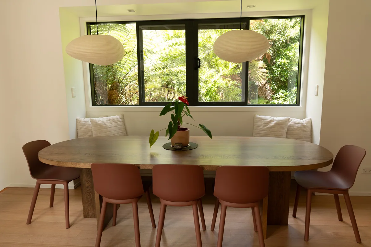 Dinner table accommodates 8 -10 people